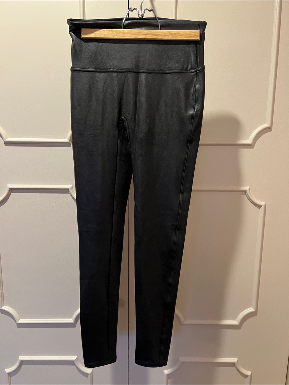 SPANX Black Faux Leather High-Waist Leggings
